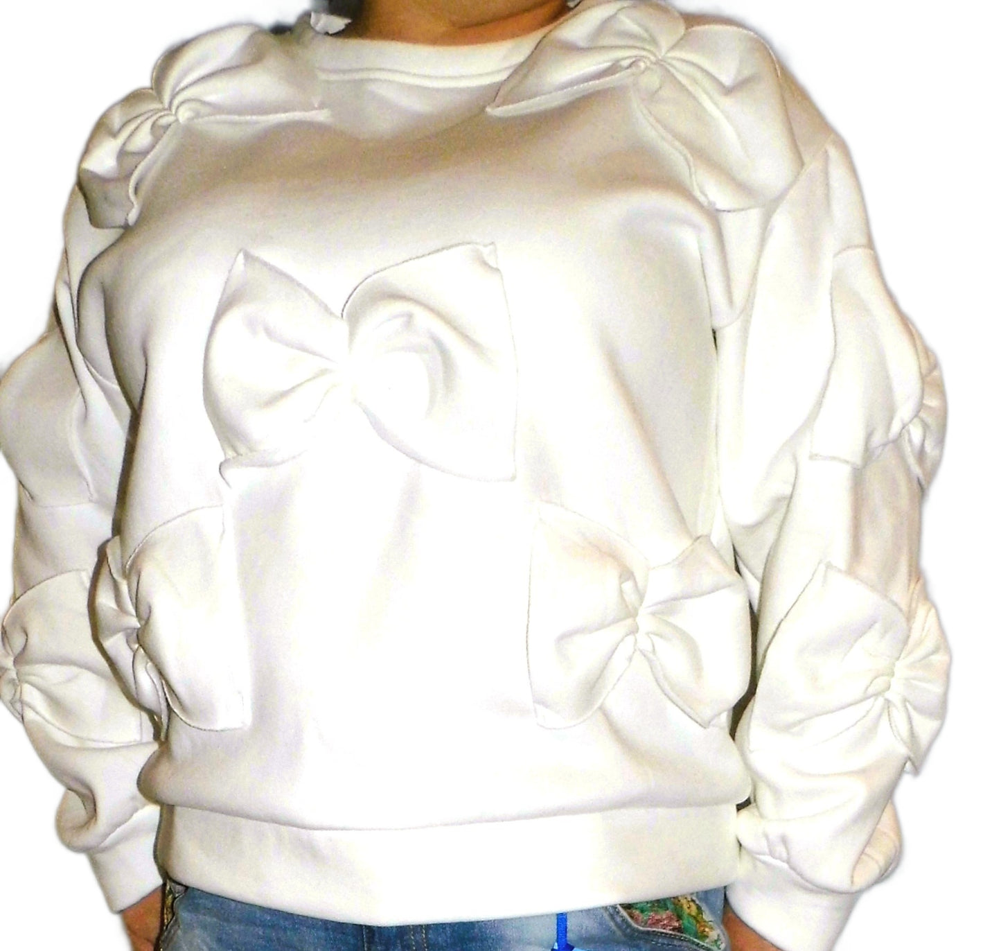 Blouse met kleine strikjes - wit.
