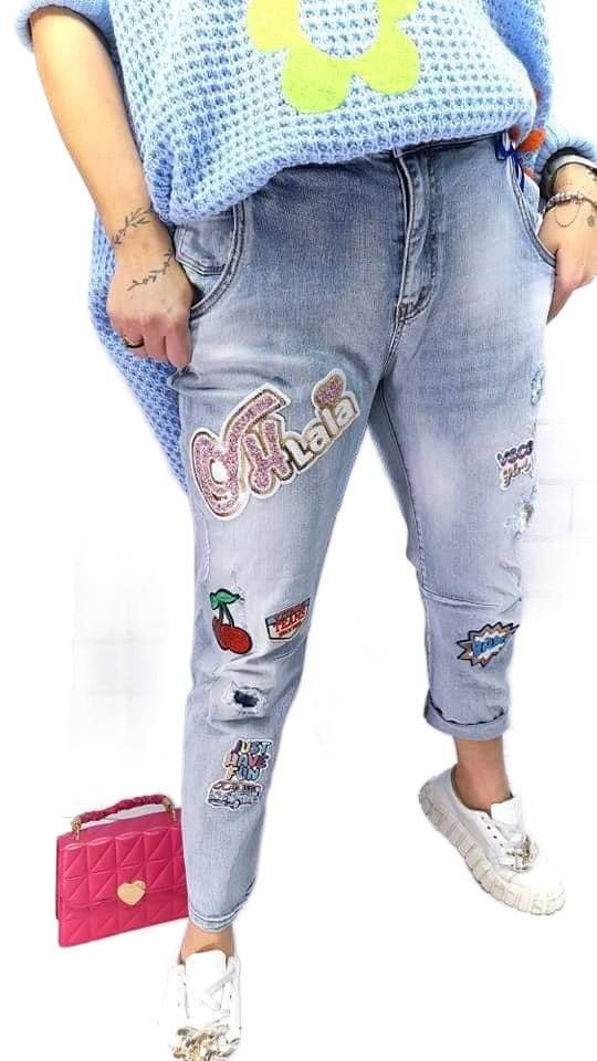 Jeansbroek "kers"
