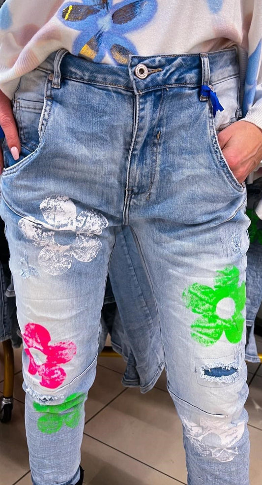 Broek bloemen.